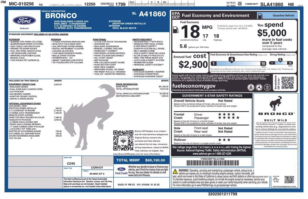 Certified 2025 Ford Bronco Badlands image 10