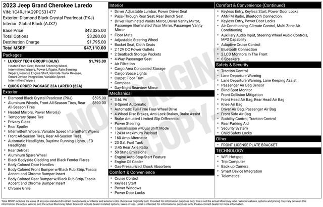 Used 2023 Jeep Grand Cherokee Laredo w/ Luxury Tech Group I AWD/4WD image 3