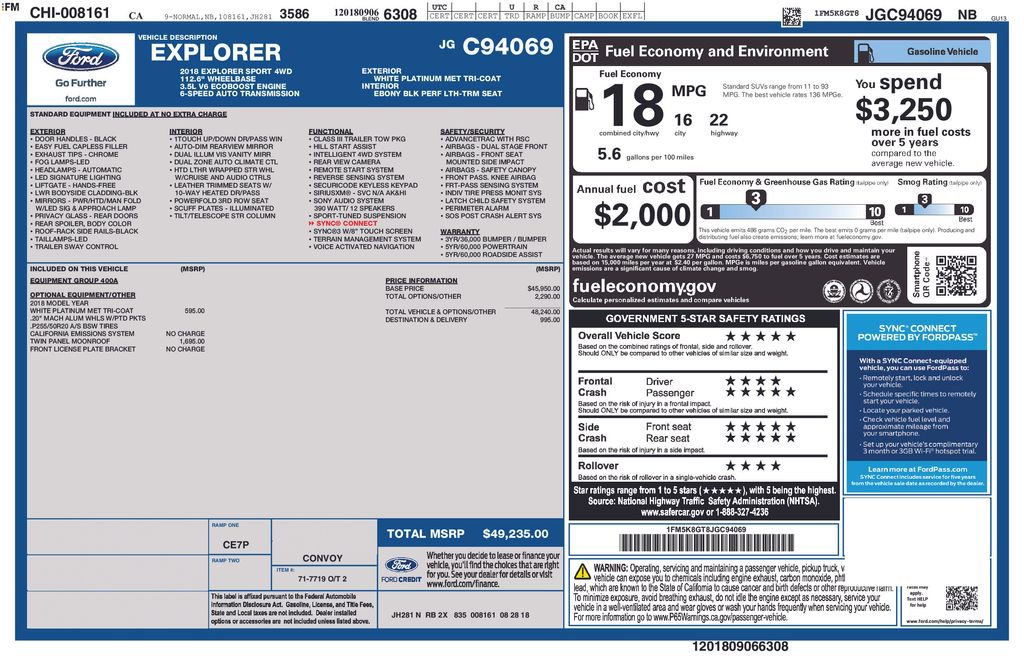 Certified 2018 Ford Explorer Sport image 3