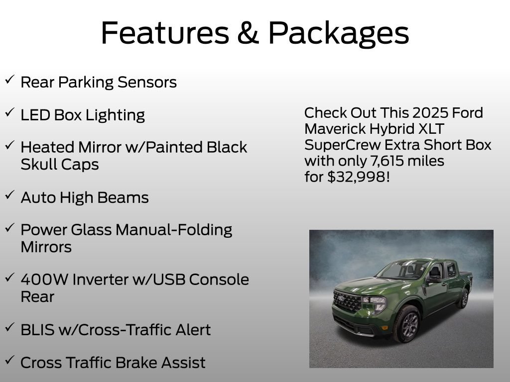 Certified 2025 Ford Maverick XLT w/ Equipment Group 301A AWD/4WD image 8