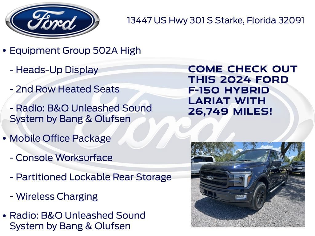 Certified 2024 Ford F150 Lariat w/ Equipment Group 502A High AWD/4WD image 22