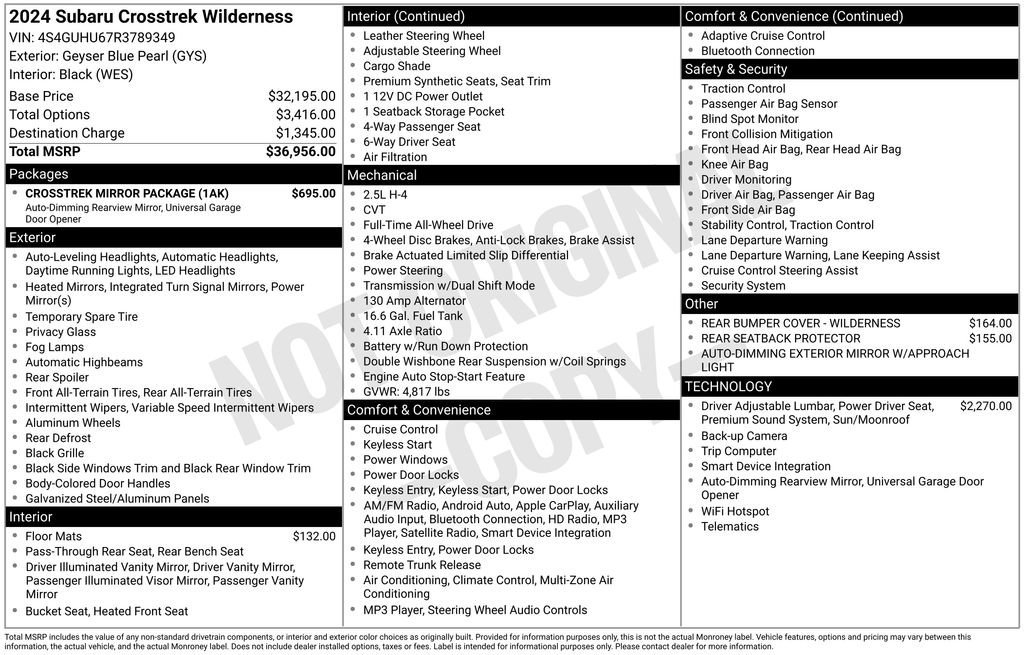 Used 2024 Subaru Crosstrek 2.5i Wilderness w/ Crosstrek Mirror Package image 25