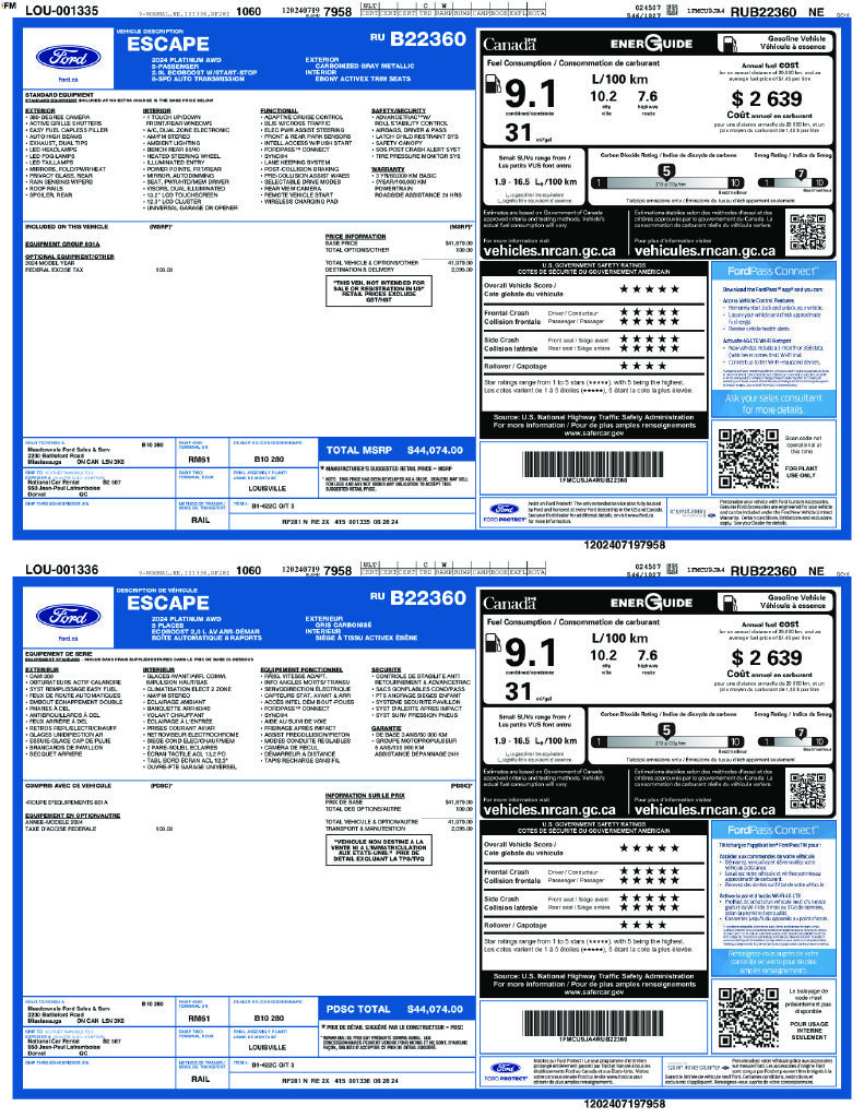 Certified 2024 Ford Escape Platinum AWD/4WD image 4