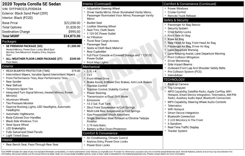 Used 2020 Toyota Corolla SE w/ SE Premium Package FWD image 36
