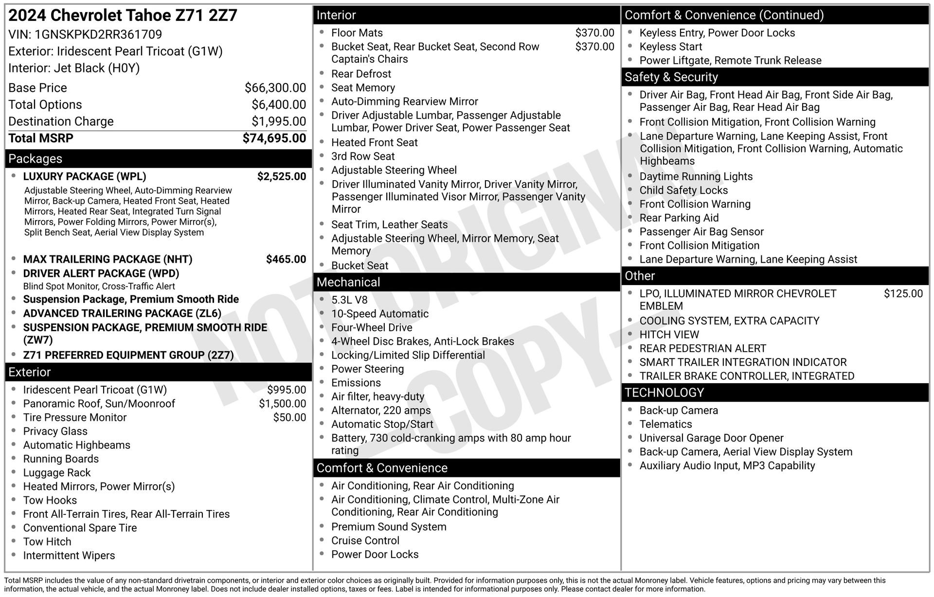 Used 2024 Chevrolet Tahoe Z71 w/ Luxury Package image 36