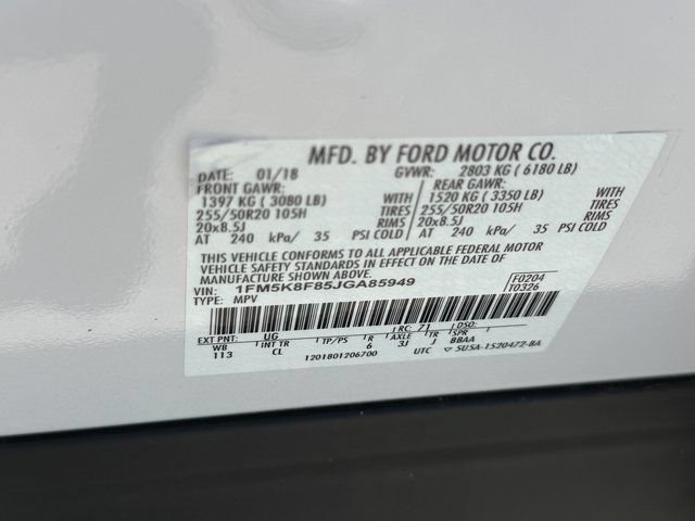 Certified 2018 Ford Explorer Limited AWD/4WD image 30