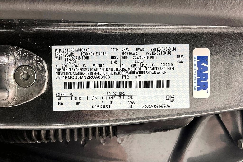 Certified 2024 Ford Escape ST-Line w/ Tech Pack #1 image 35