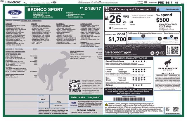 Certified 2023 Ford Bronco Sport Outer Banks w/ Tech Package image 30