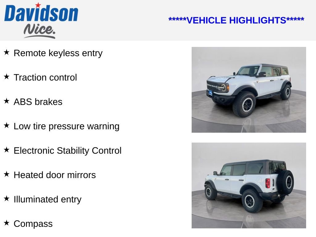 Certified 2023 Ford Bronco Badlands w/ Sasquatch Package image 4