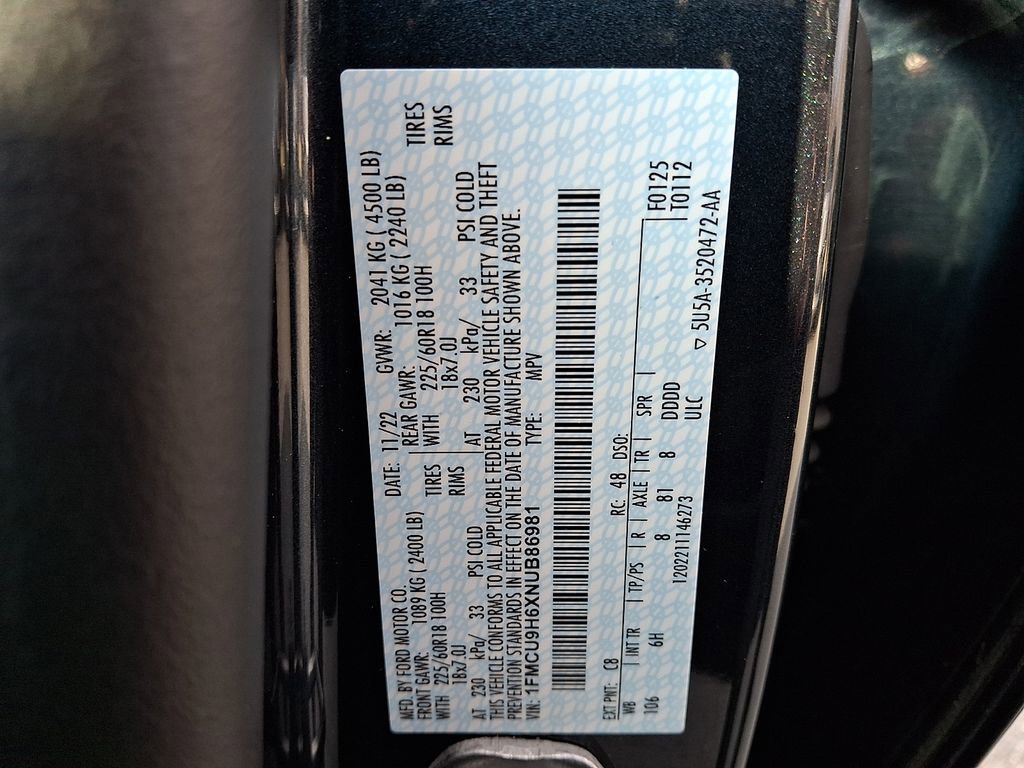 Certified 2022 Ford Escape SEL image 28