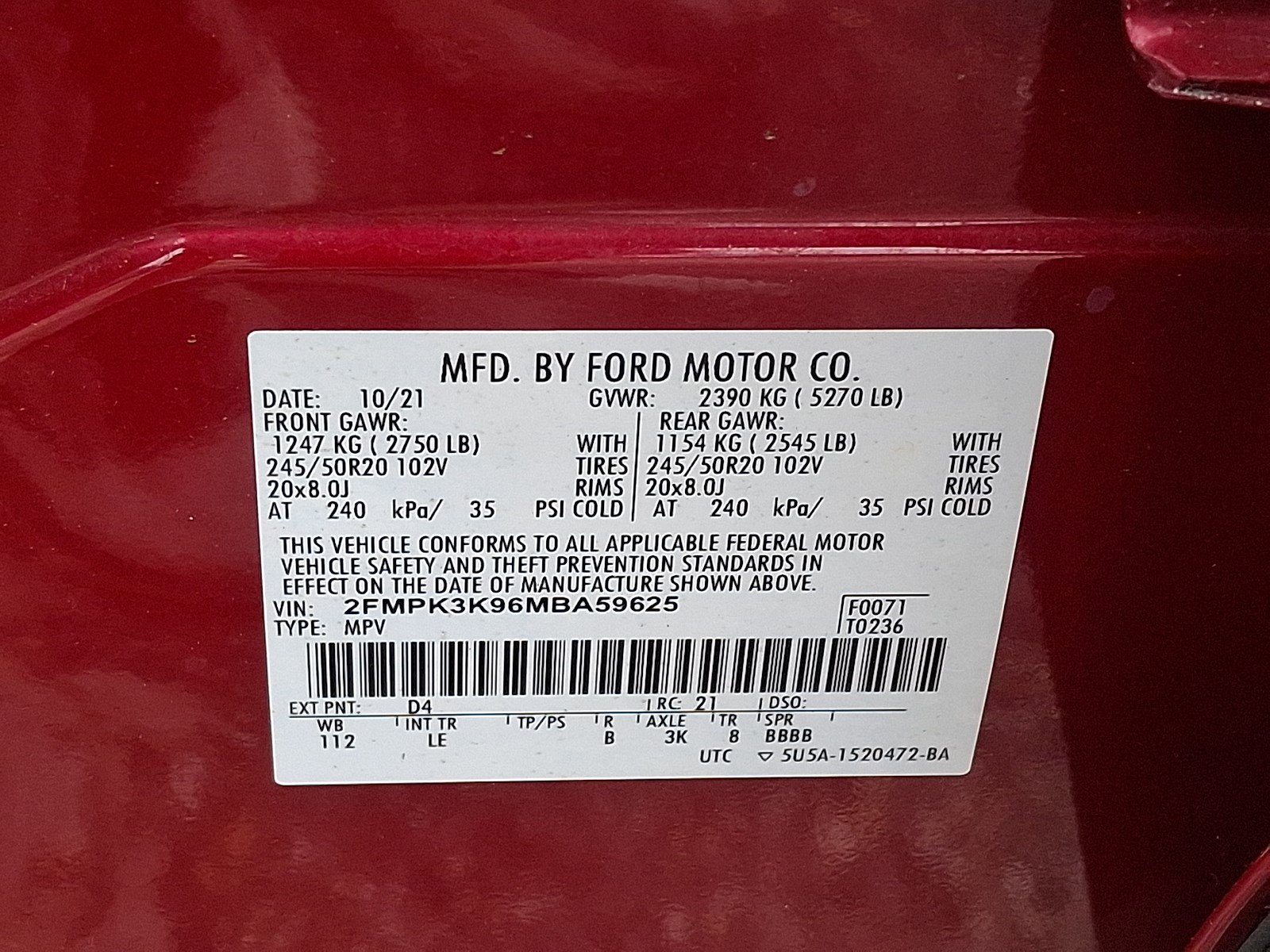 Certified 2021 Ford Edge Titanium w/ Cargo Accessory Package FWD image 26