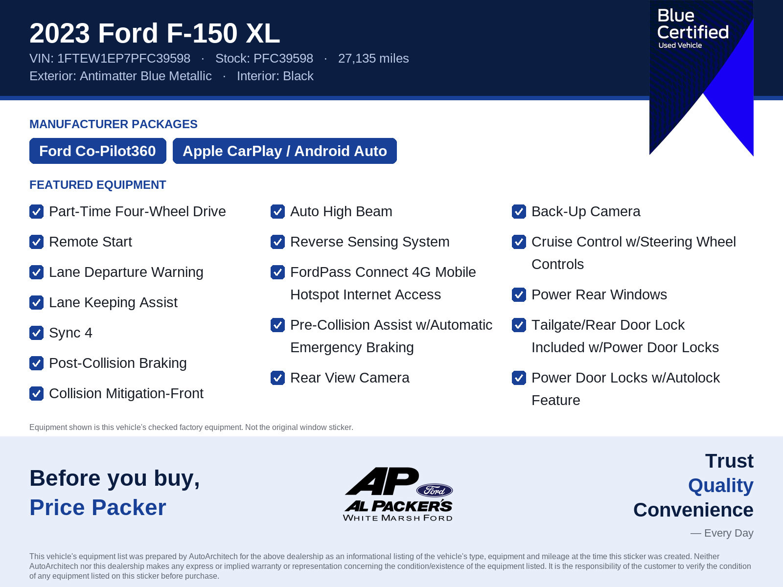Certified 2023 Ford F150 XL w/ STX Appearance Package AWD/4WD image 10