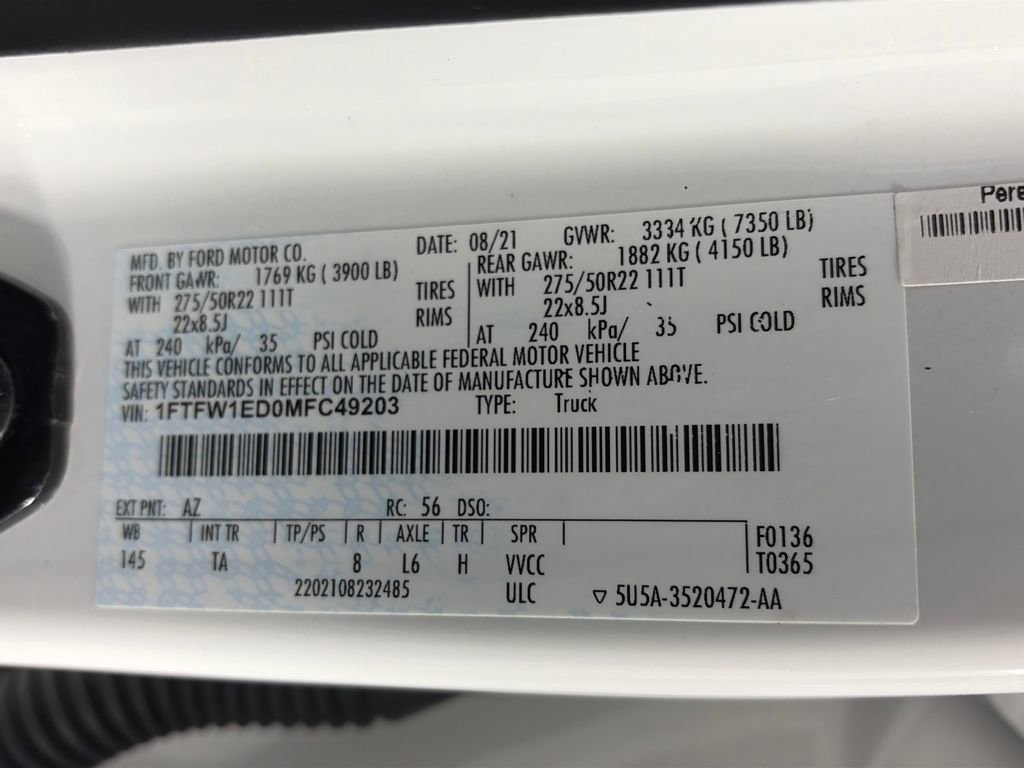 Certified 2021 Ford F150 Limited image 9