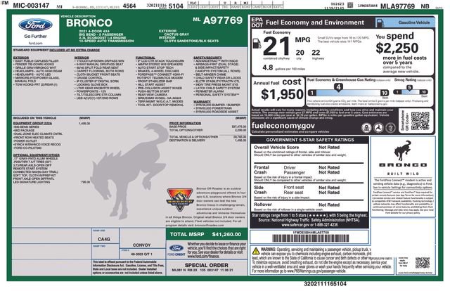 Certified 2021 Ford Bronco Big Bend AWD/4WD image 2