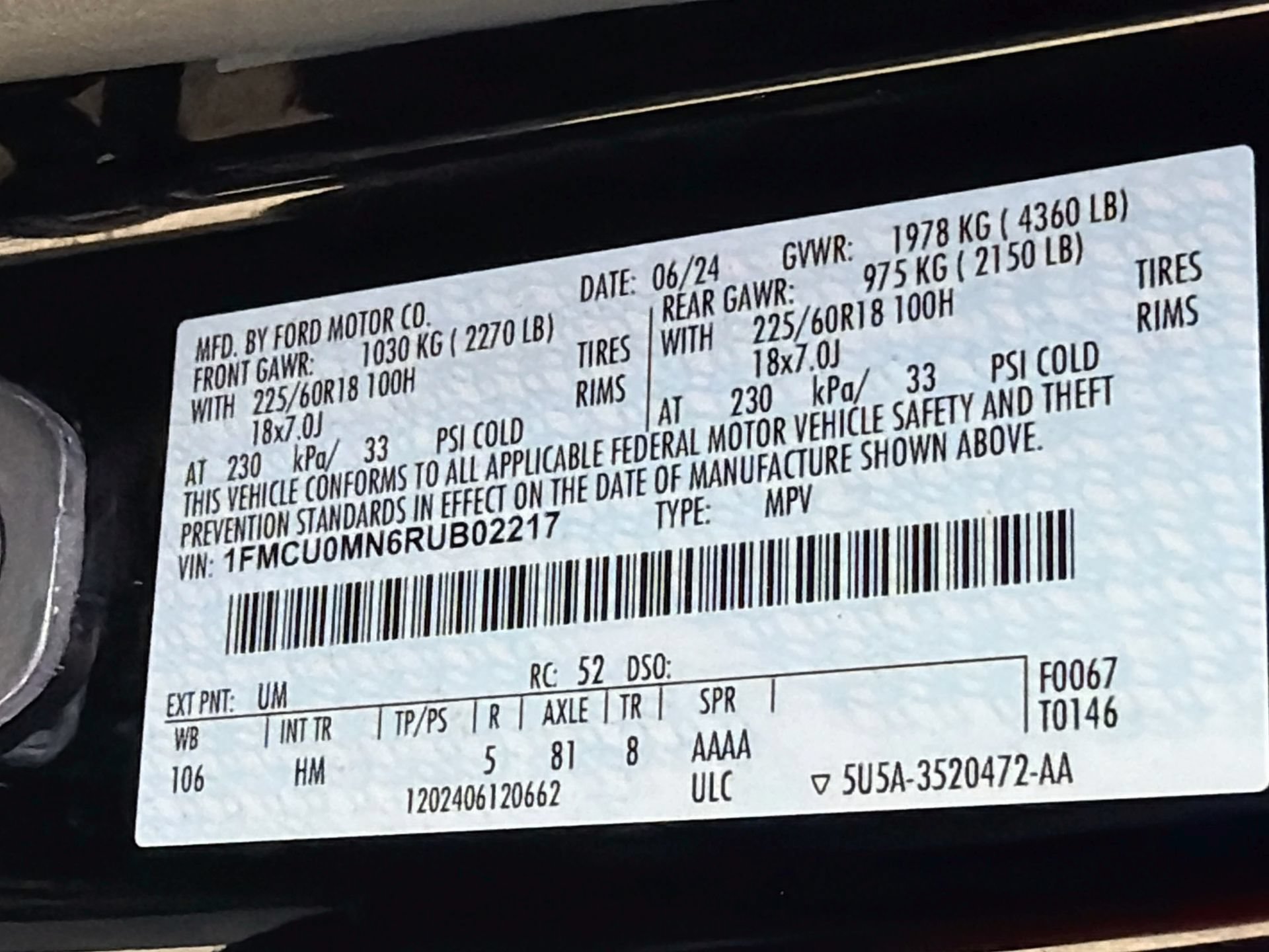 Certified 2024 Ford Escape ST-Line w/ Tech Pack #1 FWD image 34