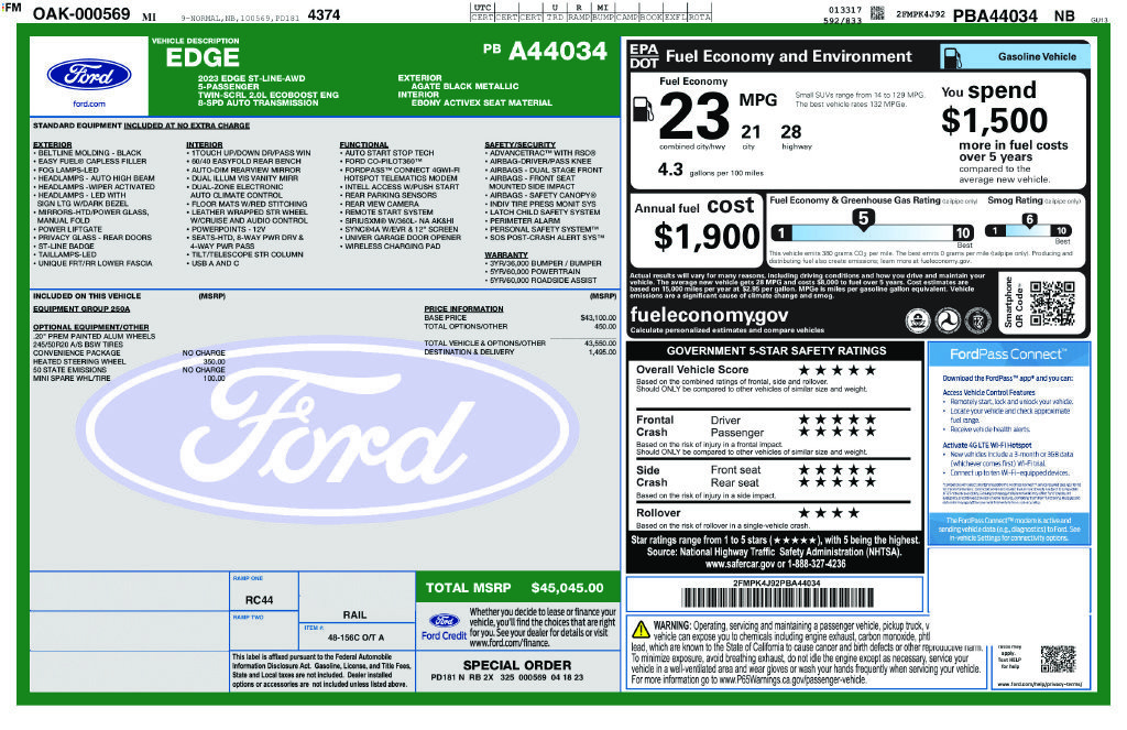 Certified 2023 Ford Edge ST-Line AWD/4WD image 42