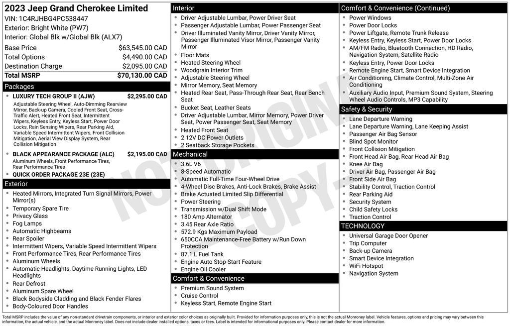 Used 2023 Jeep Grand Cherokee Limited w/ Luxury Tech Group II image 14