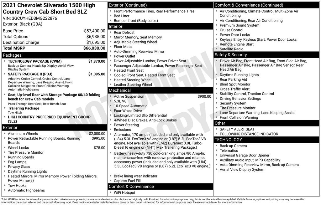 Used 2021 Chevrolet Silverado 1500 High Country w/ Technology Package image 7