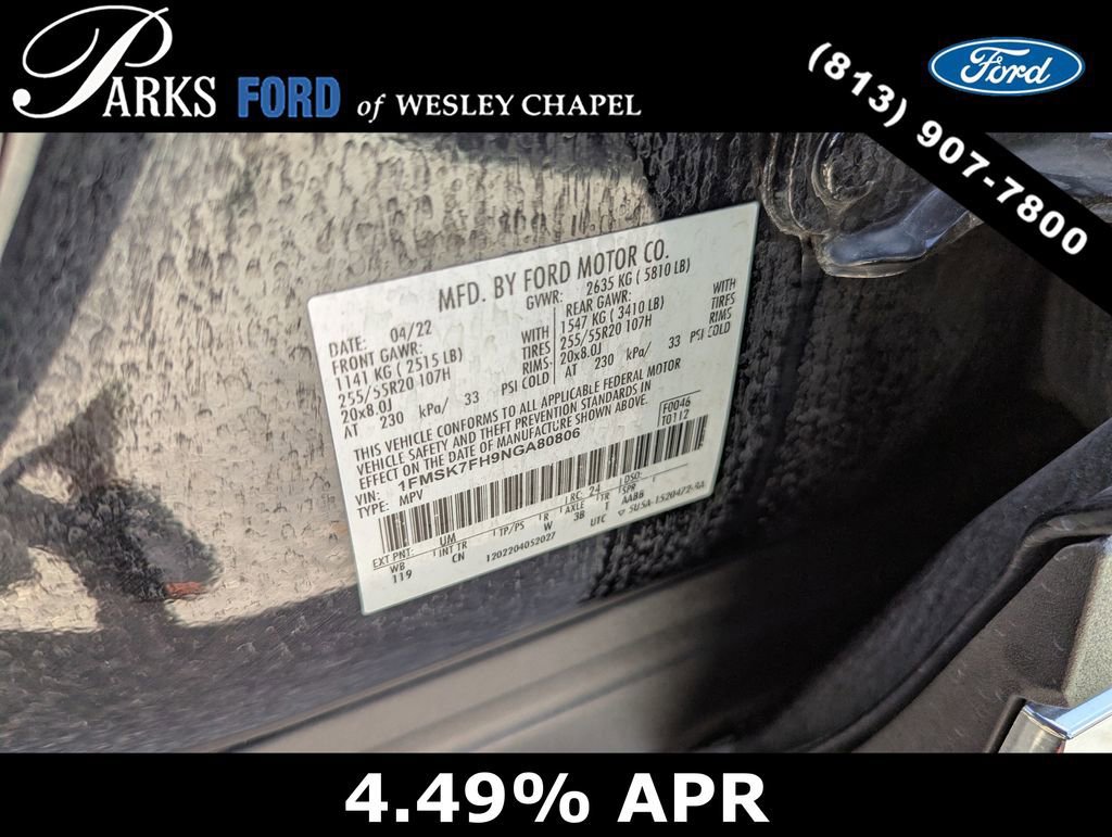 Certified 2022 Ford Explorer Limited w/ Equipment Group 301A image 33