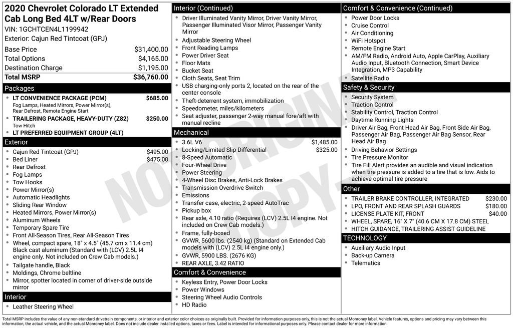 Used 2020 Chevrolet Colorado LT w/ LT Convenience Package image 6