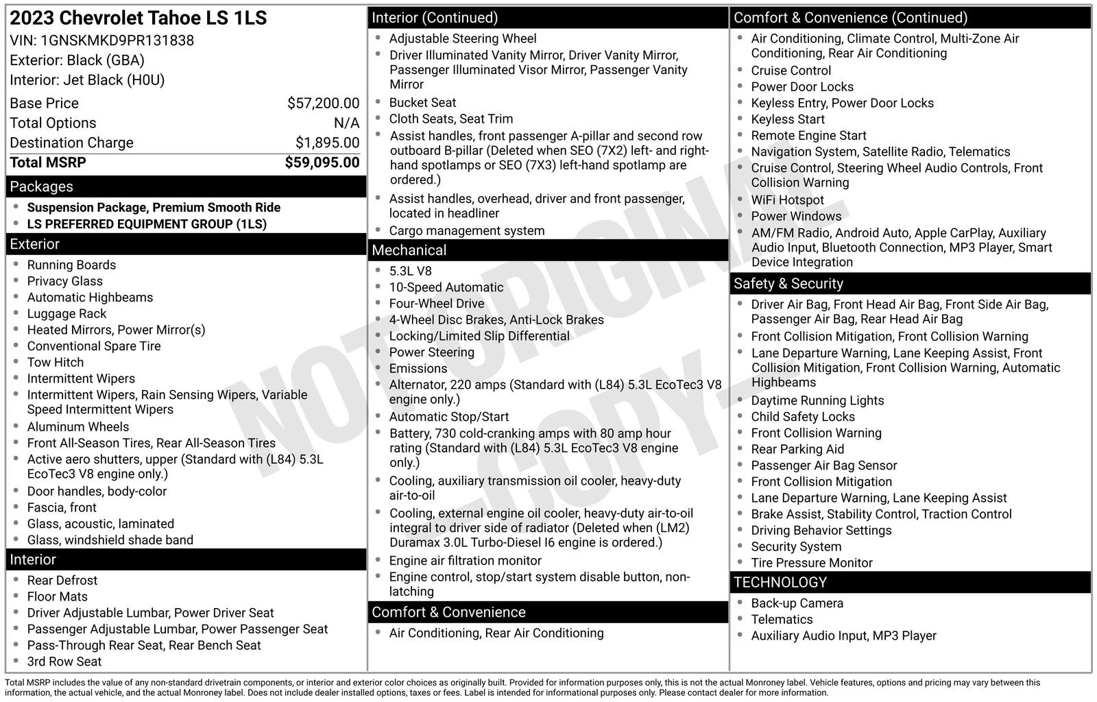Used 2023 Chevrolet Tahoe LS AWD/4WD image 16