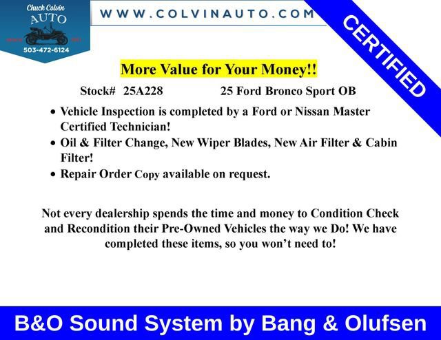 Certified 2025 Ford Bronco Sport Outer Banks w/ Outer Banks Tech Package+ image 4