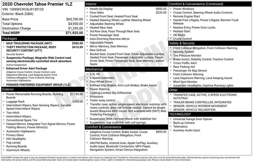 Used 2020 Chevrolet Tahoe Premier w/ Max Trailering Package image 5