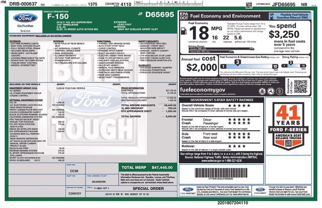 Certified 2018 Ford F150 XL w/ Equipment Group 101A Mid AWD/4WD image 29