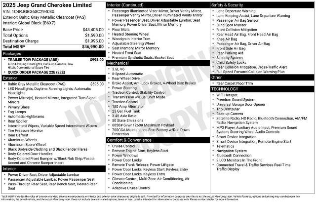 Used 2025 Jeep Grand Cherokee Limited w/ Trailer Tow Package RWD image 6