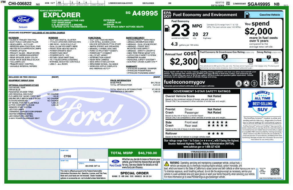 Certified 2025 Ford Explorer Active w/ Active Comfort Package AWD/4WD image 26