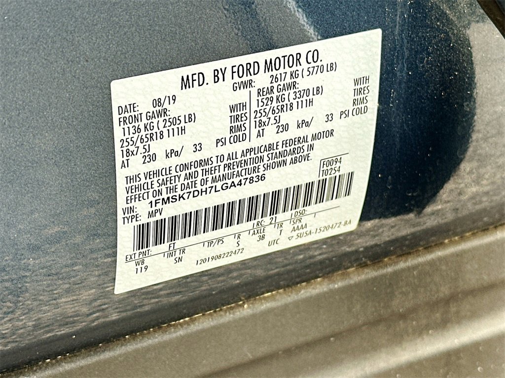 Certified 2020 Ford Explorer XLT w/ Equipment Group 202A image 27