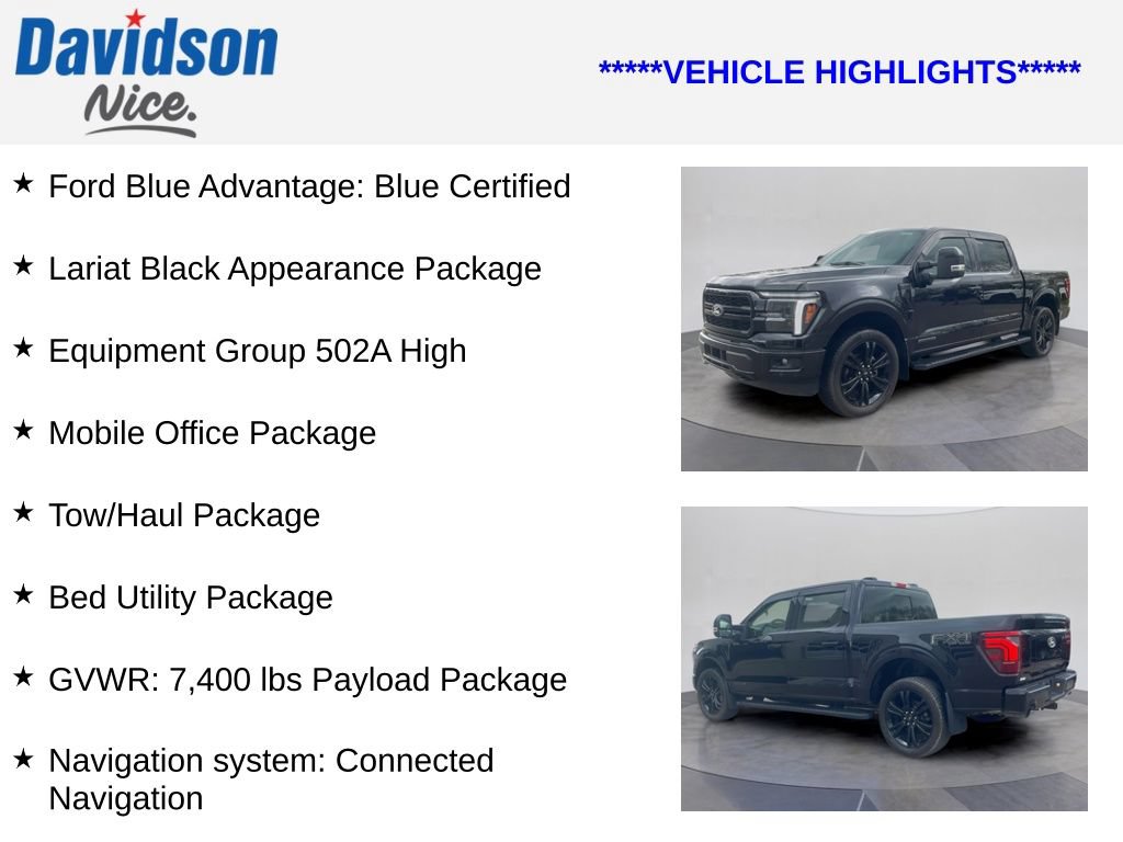 Certified 2025 Ford F150 Lariat w/ Equipment Group 502A High AWD/4WD image 4