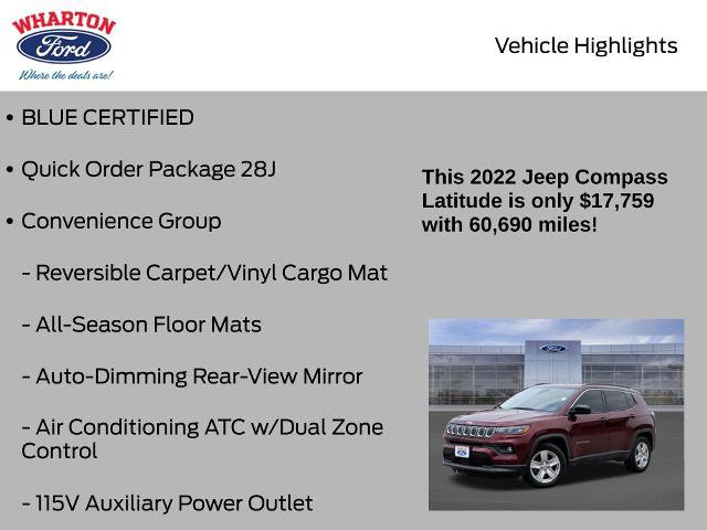 Used 2022 Jeep Compass Latitude w/ Convenience Group FWD image 5