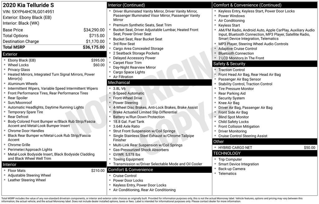 Used 2020 Kia Telluride S image 35