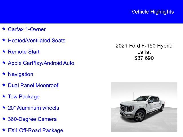Certified 2021 Ford F150 Lariat w/ Equipment Group 502A High AWD/4WD image 2