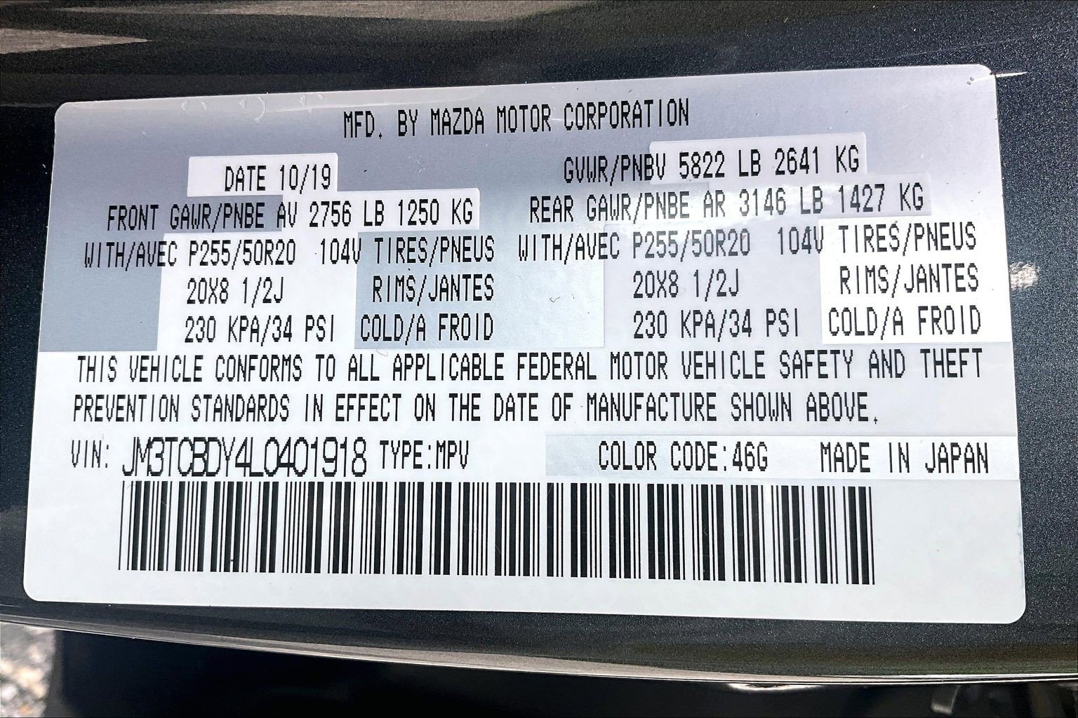 Used 2020 MAZDA CX-9 Grand Touring AWD/4WD image 34
