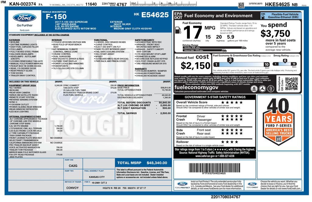 Certified 2017 Ford F150 XLT w/ Equipment Group 302A Luxury image 8