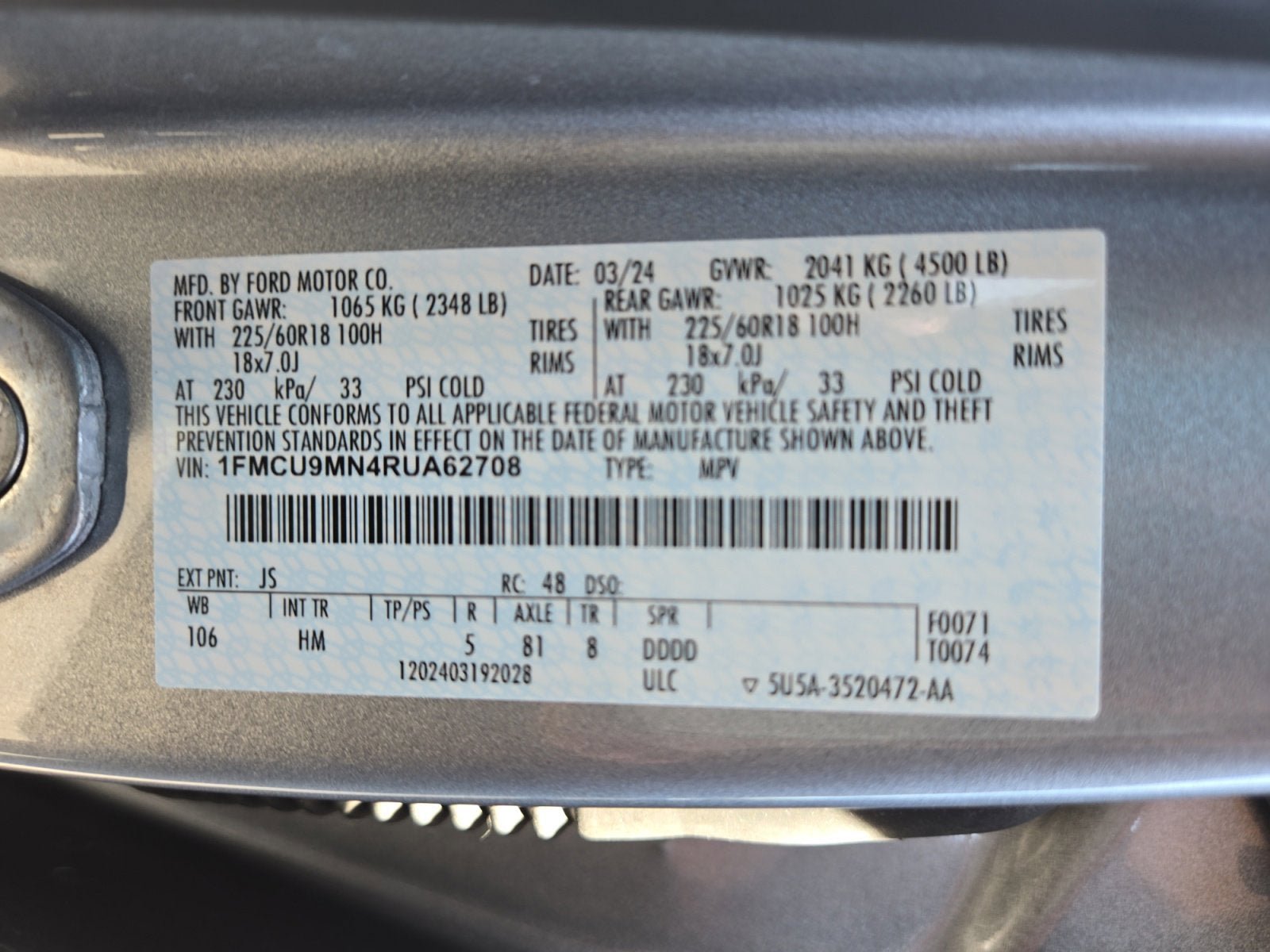 Certified 2024 Ford Escape ST-Line w/ Tech Pack #1 AWD/4WD image 28