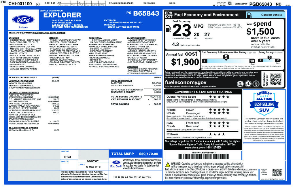 Certified 2023 Ford Explorer XLT w/ Equipment Group 202A AWD/4WD image 38