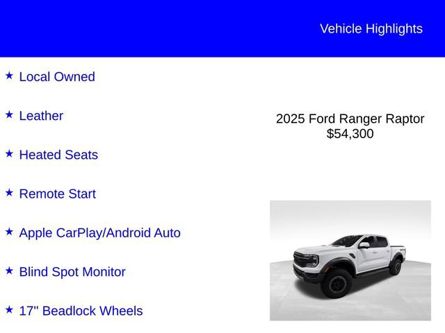 Certified 2025 Ford Ranger Raptor AWD/4WD image 3