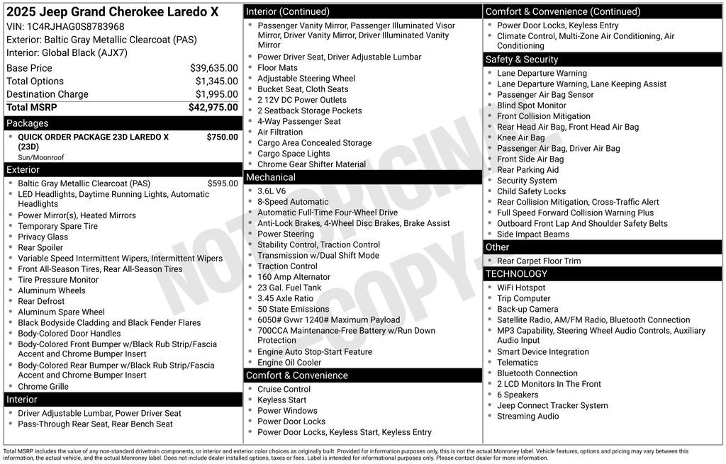 Used 2025 Jeep Grand Cherokee Laredo X AWD/4WD image 16