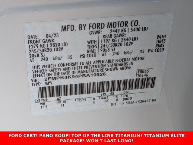Certified 2023 Ford Edge Titanium w/ Equipment Group 301A AWD/4WD image 30