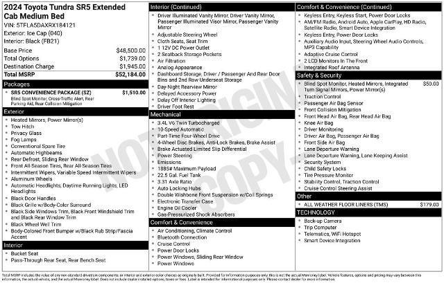 Used 2024 Toyota Tundra SR5 w/ SR5 Convenience Package AWD/4WD image 37