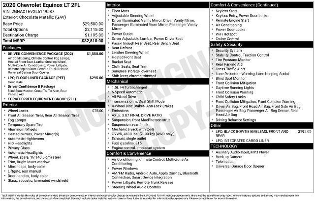 Used 2020 Chevrolet Equinox LT w/ Driver Convenience Package image 24