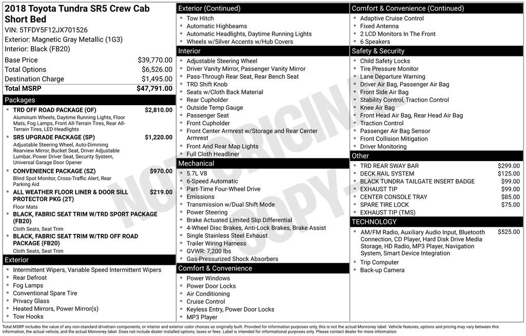 Used 2018 Toyota Tundra SR5 w/ TRD Off Road Package image 3