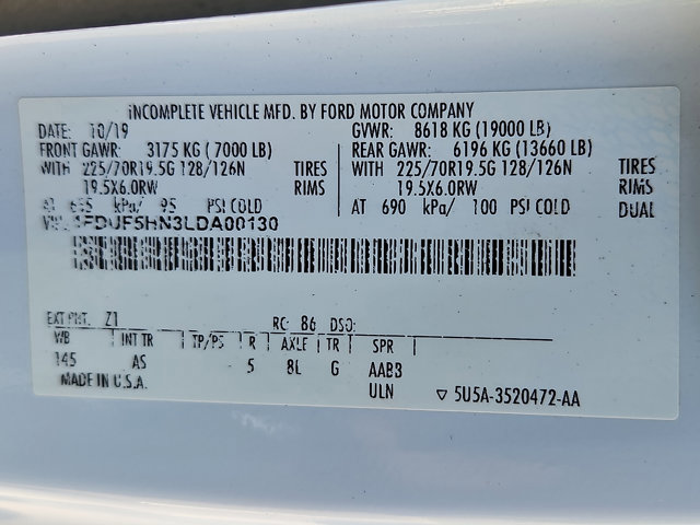 Certified 2020 Ford F550 4x4 Regular Cab Super Duty w/ Power Equipment Group image 28