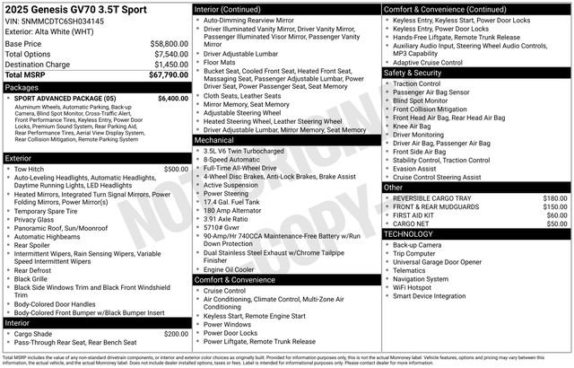 Used 2025 Genesis GV70 3.5T Sport w/ Sport Advanced Package image 29