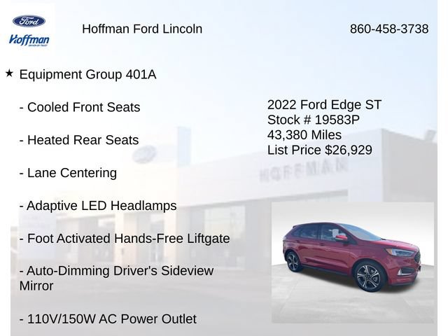 Certified 2022 Ford Edge ST w/ Equipment Group 401A AWD/4WD image 12