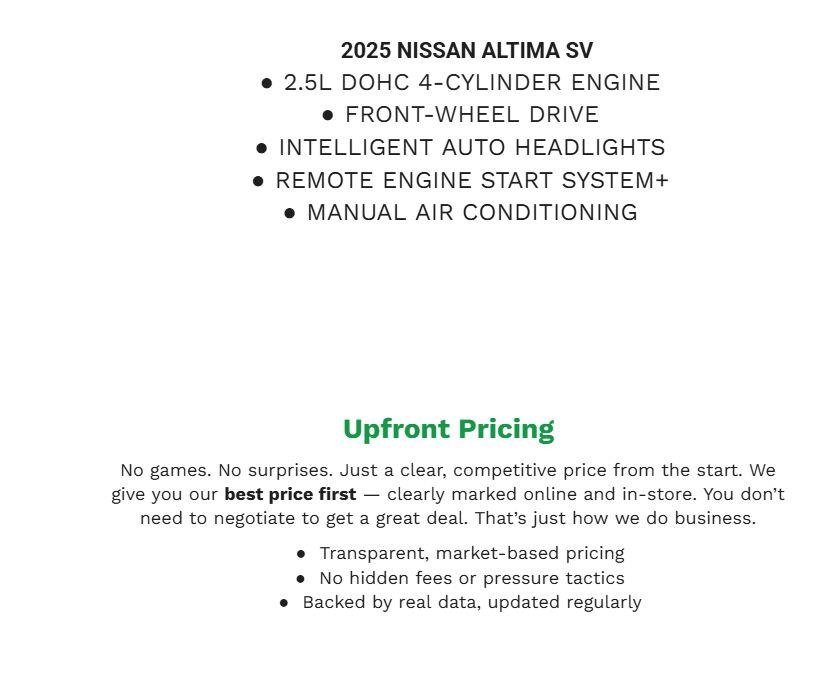 Used 2025 Nissan Altima 2.5 SV FWD image 2