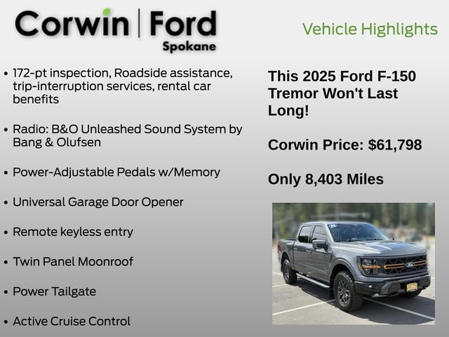 Certified 2025 Ford F150 Tremor w/ Equipment Group 402A High AWD/4WD image 31